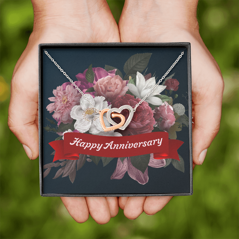 Interlocking Hearts Necklace:Happy Anniversary