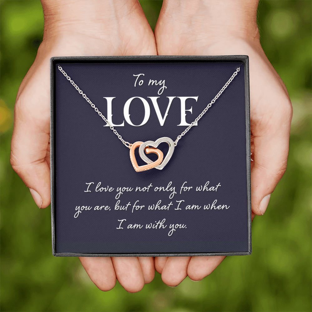 Interlocking Hearts Necklace: To MY Love I Am With You