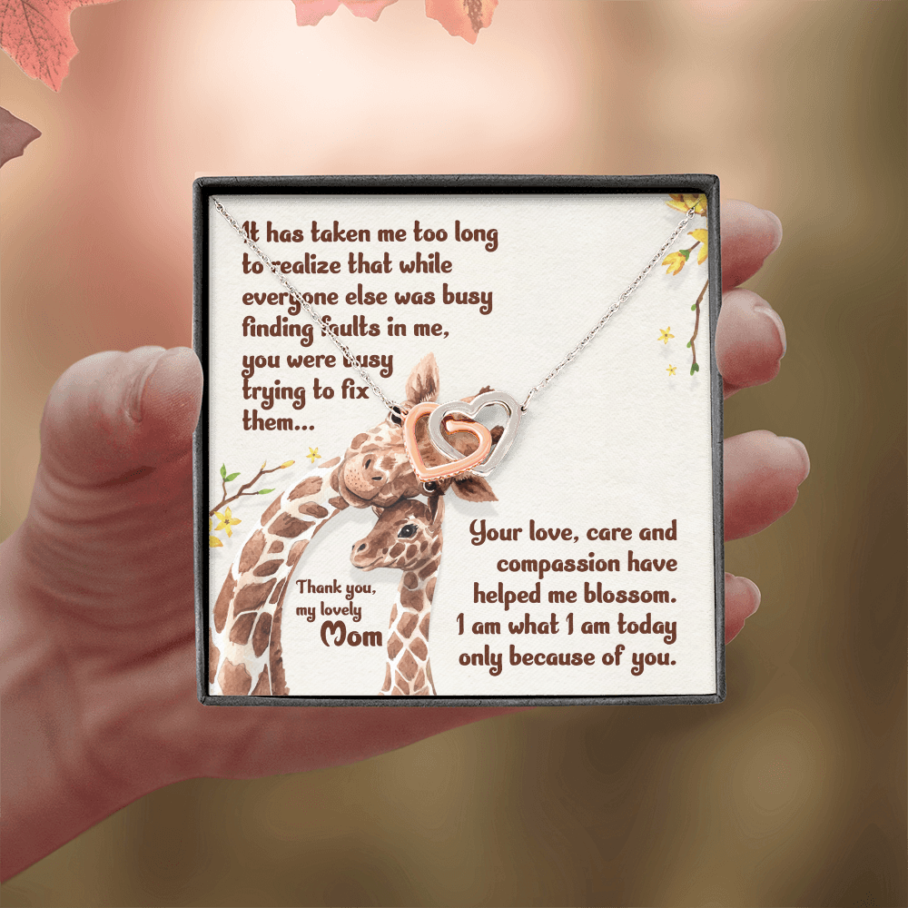 Interlocking Hearts Necklace : Thank You My Loving Mom