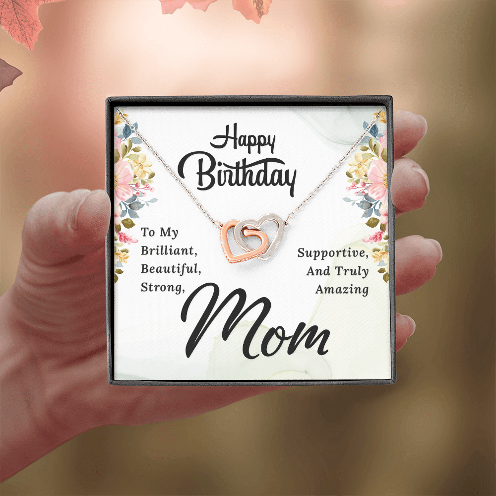 Interlocking Hearts Necklace :Happy Birthday Mom