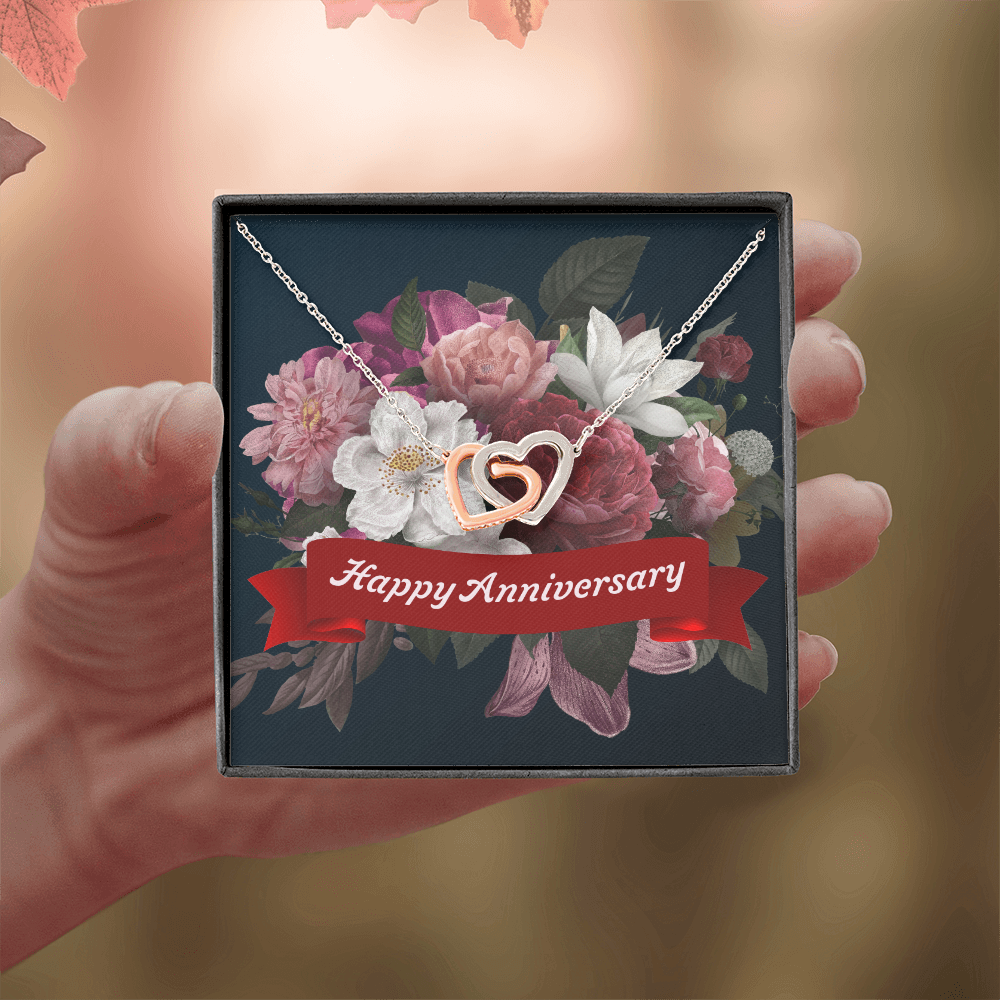 Interlocking Hearts Necklace:Happy Anniversary