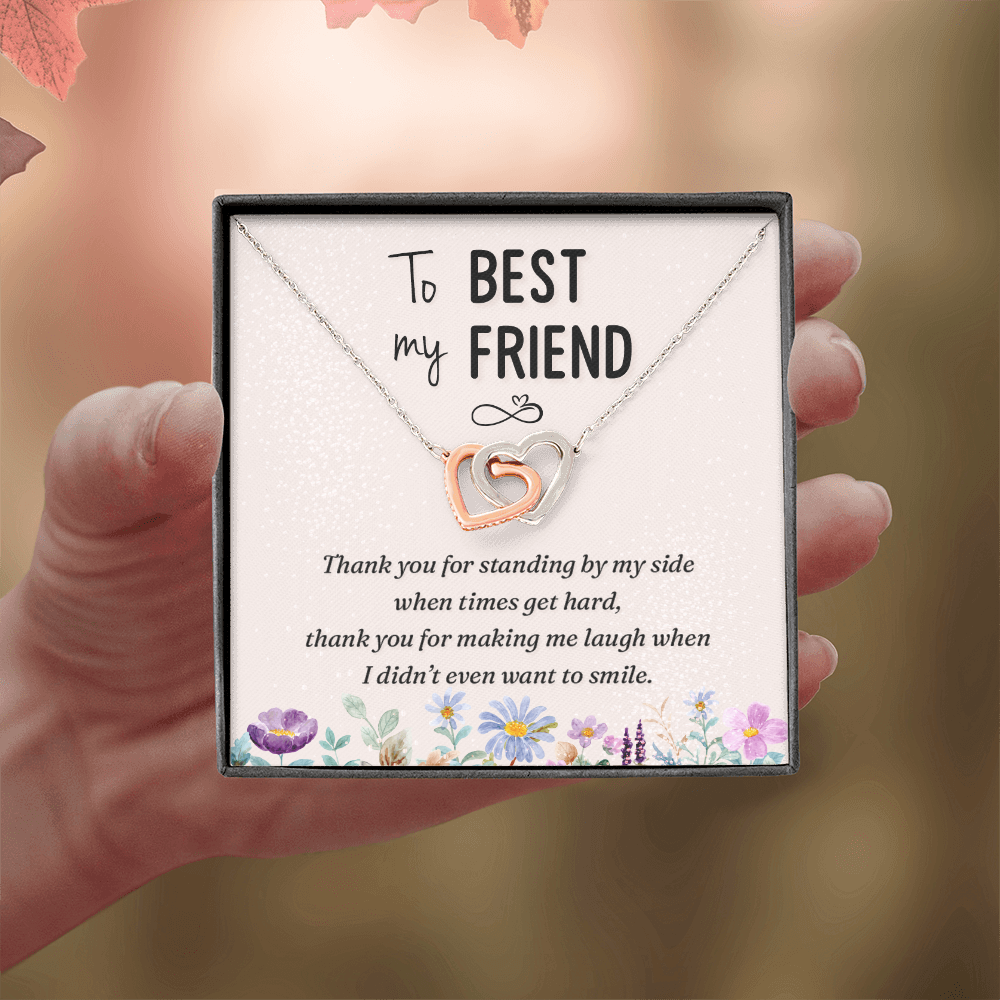 Interlocking Hearts Necklace : To My Best Friend Standing By My Side