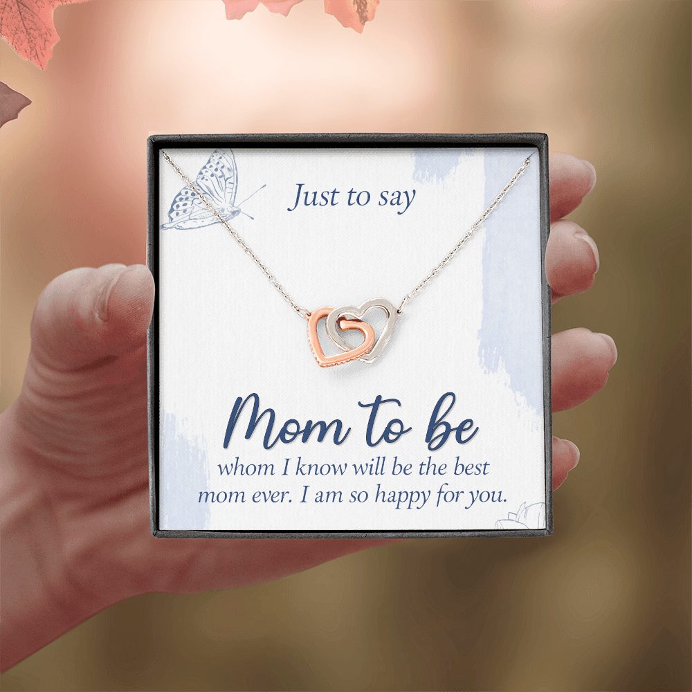 Interlocking Hearts Necklace : Mom To Be I Am So Happy For You