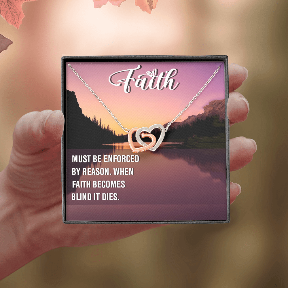 Interlocking Hearts Necklace : Faith Must Be Enforce
