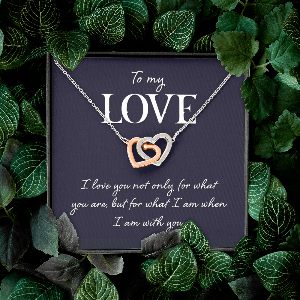 Interlocking Hearts Necklace: To MY Love I Am With You