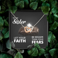 Interlocking Hearts Necklace: To My Sister Bigger Than Your Fears
