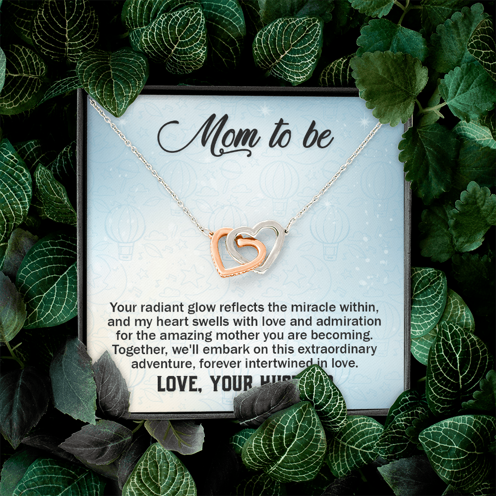 Interlocking Hearts Necklace : Mom To Be Love , Your Husband