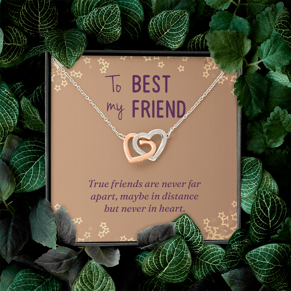 Interlocking Hearts Necklace :To Best My Friend