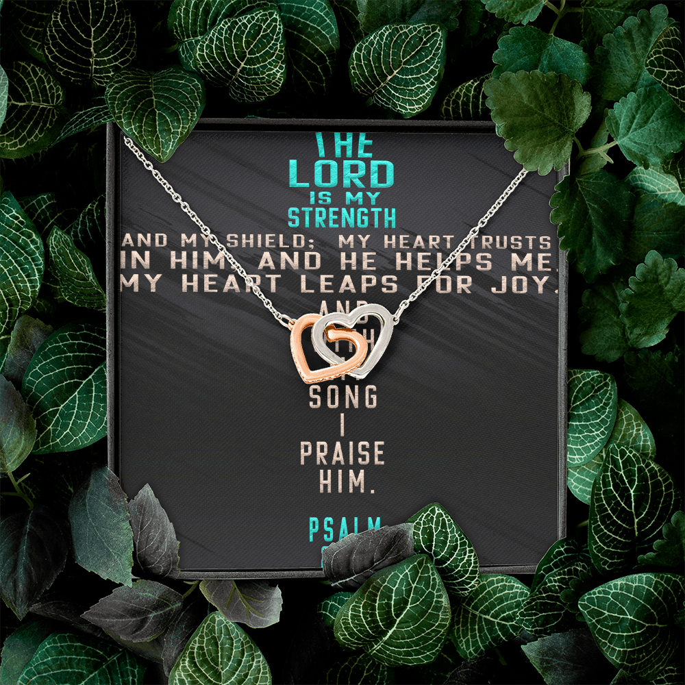 Interlocking Hearts Necklace : The Lord Is My Strength