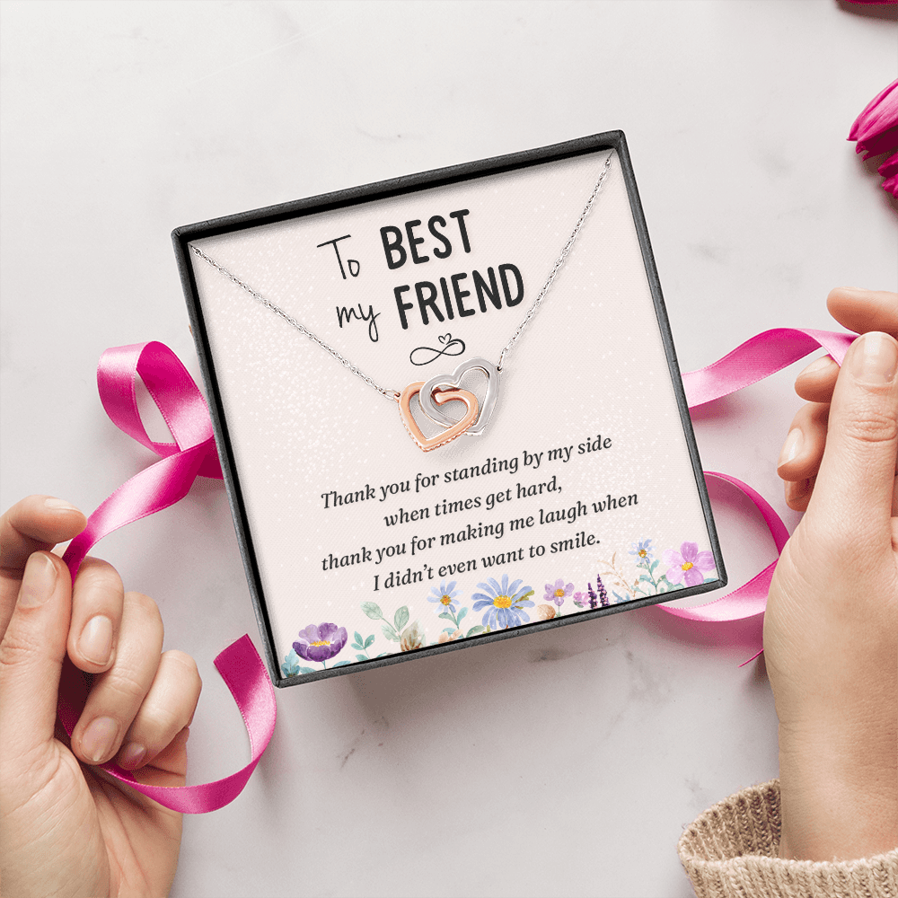 Interlocking Hearts Necklace : To My Best Friend Standing By My Side