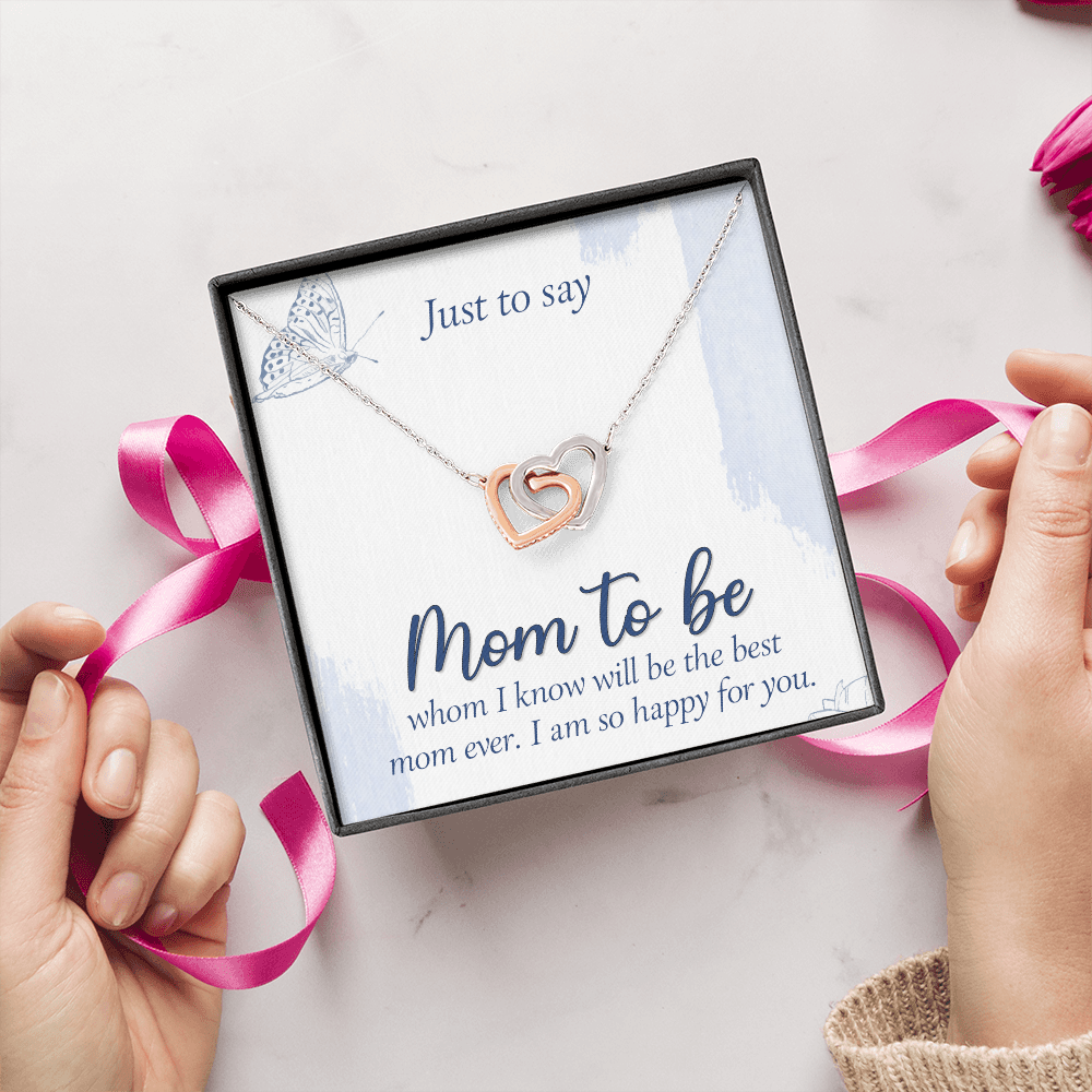 Interlocking Hearts Necklace : Mom To Be I Am So Happy For You
