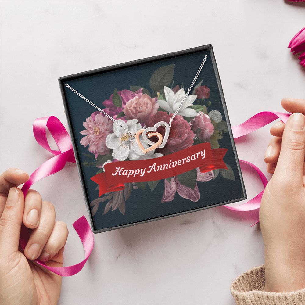 Interlocking Hearts Necklace:Happy Anniversary