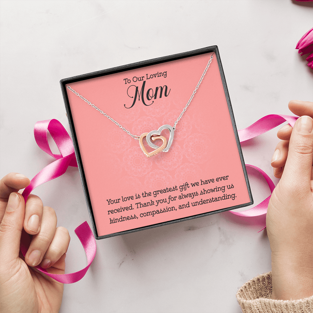 Interlocking Hearts Necklace : To Our Loving Mom