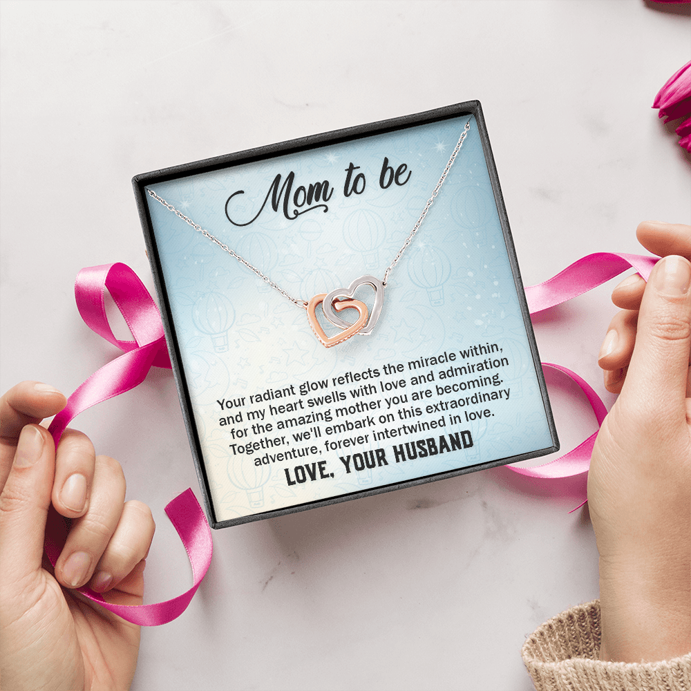 Interlocking Hearts Necklace : Mom To Be Love , Your Husband