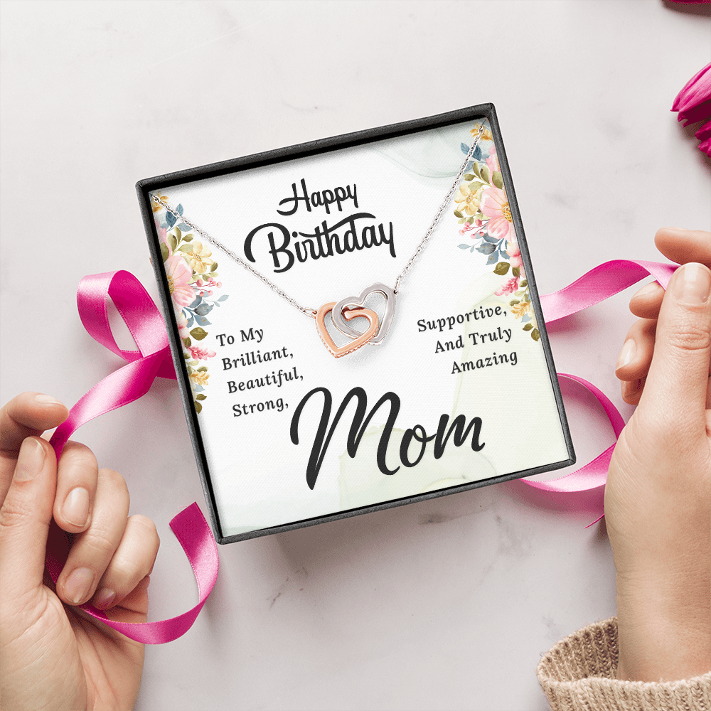 Interlocking Hearts Necklace :Happy Birthday Mom