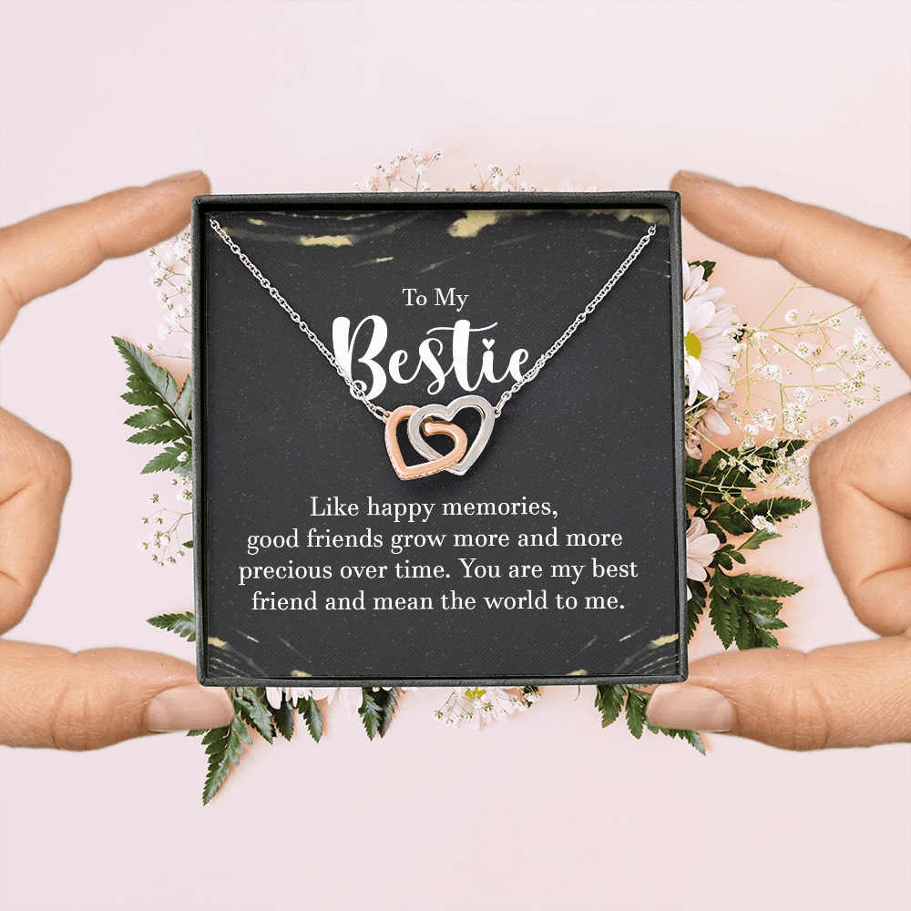 Interlocking Hearts Necklace : To My Bestie Like Happy Memories