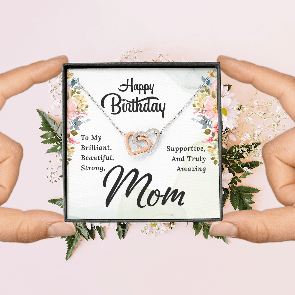 Interlocking Hearts Necklace :Happy Birthday Mom