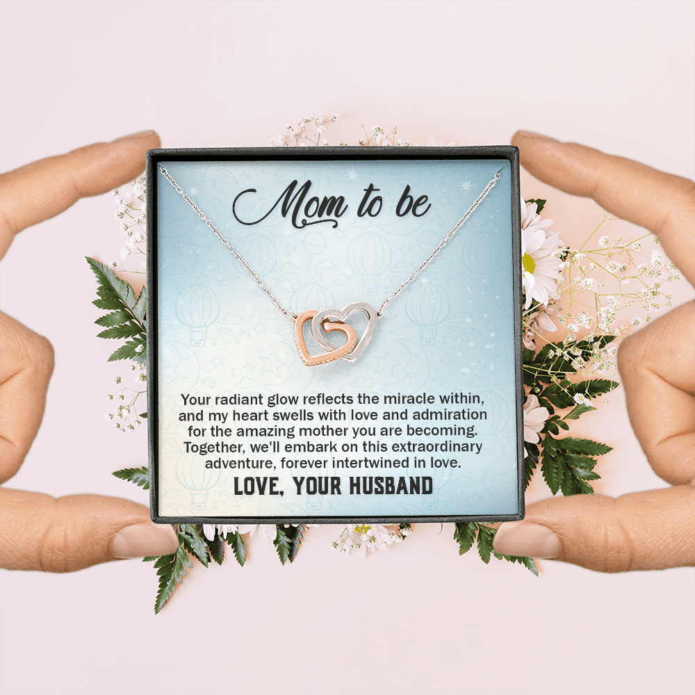 Interlocking Hearts Necklace : Mom To Be Love , Your Husband