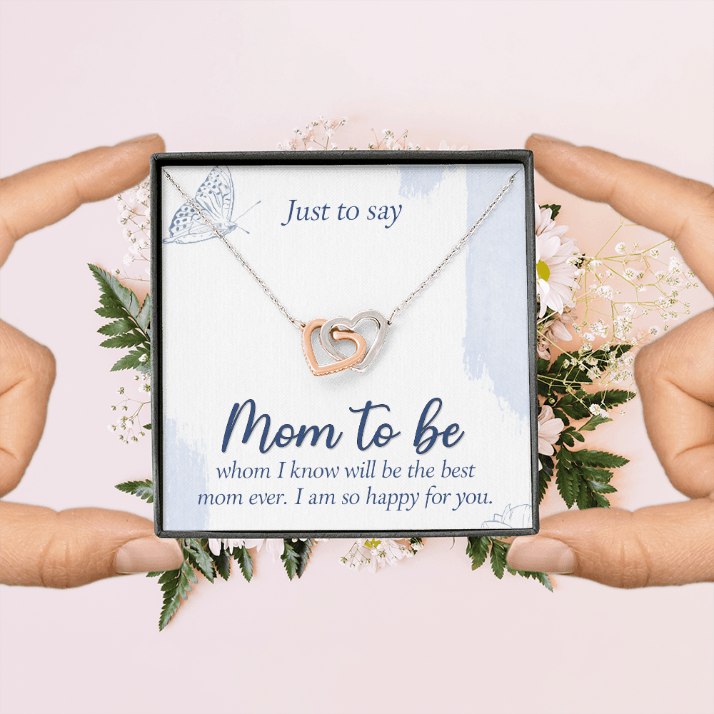 Interlocking Hearts Necklace : Mom To Be I Am So Happy For You