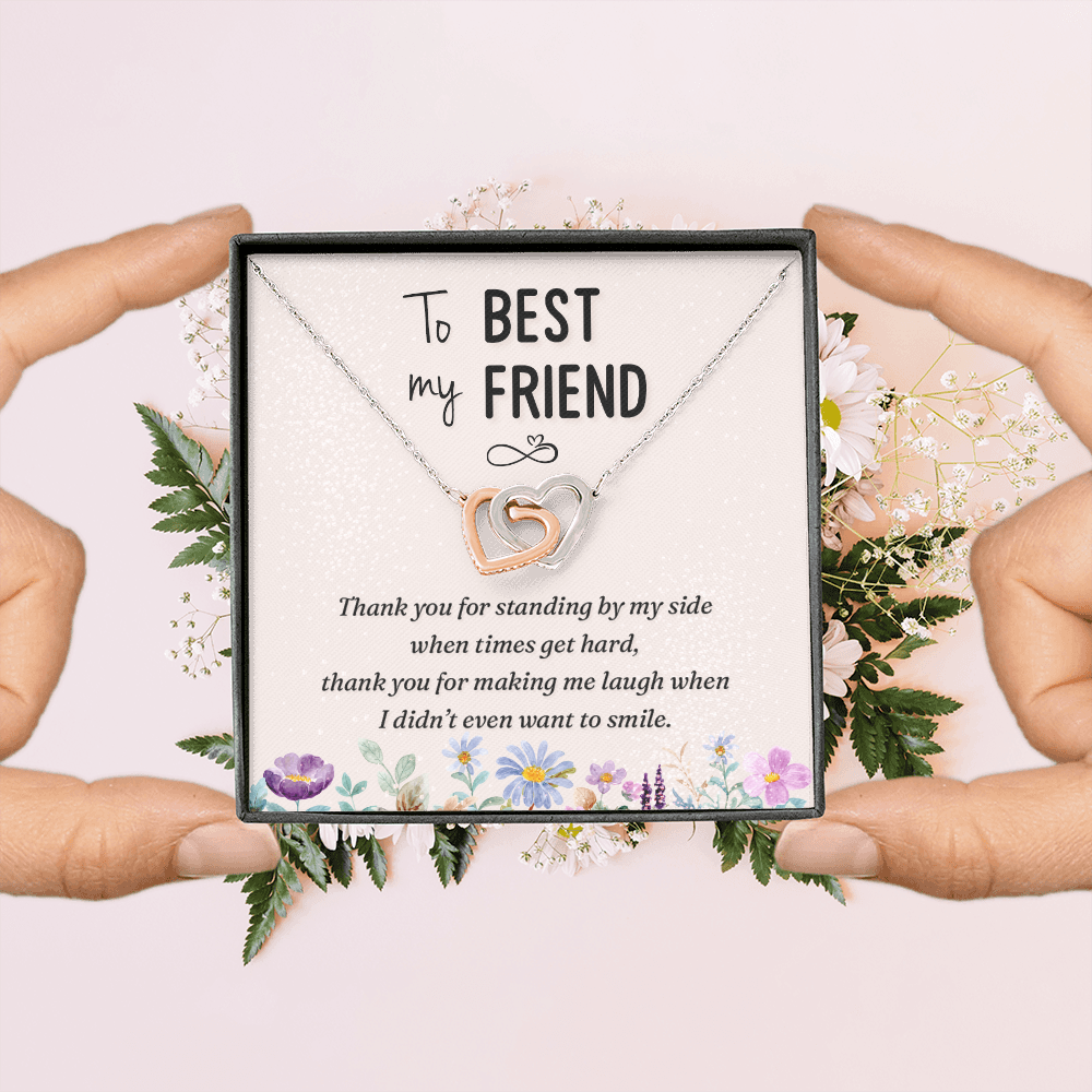 Interlocking Hearts Necklace : To My Best Friend Standing By My Side