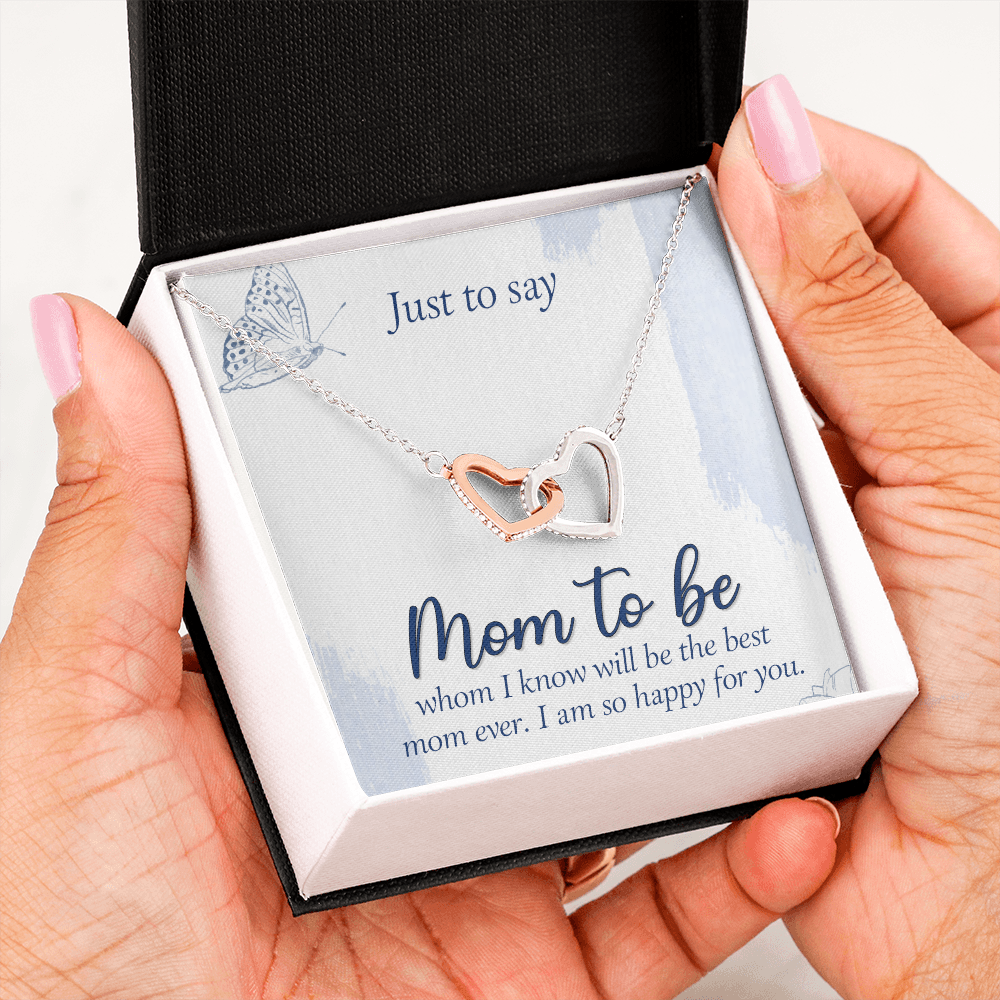 Interlocking Hearts Necklace : Mom To Be I Am So Happy For You