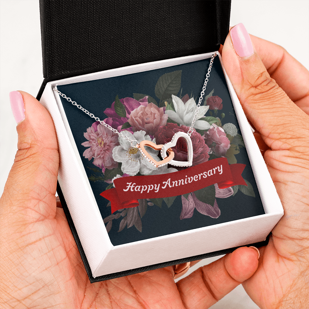 Interlocking Hearts Necklace:Happy Anniversary