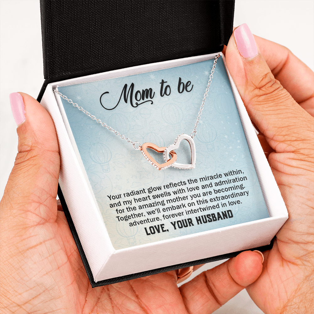Interlocking Hearts Necklace : Mom To Be Love , Your Husband