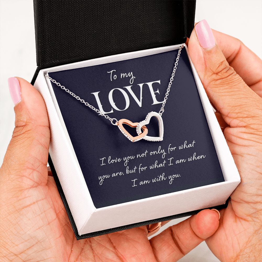 Interlocking Hearts Necklace: To MY Love I Am With You