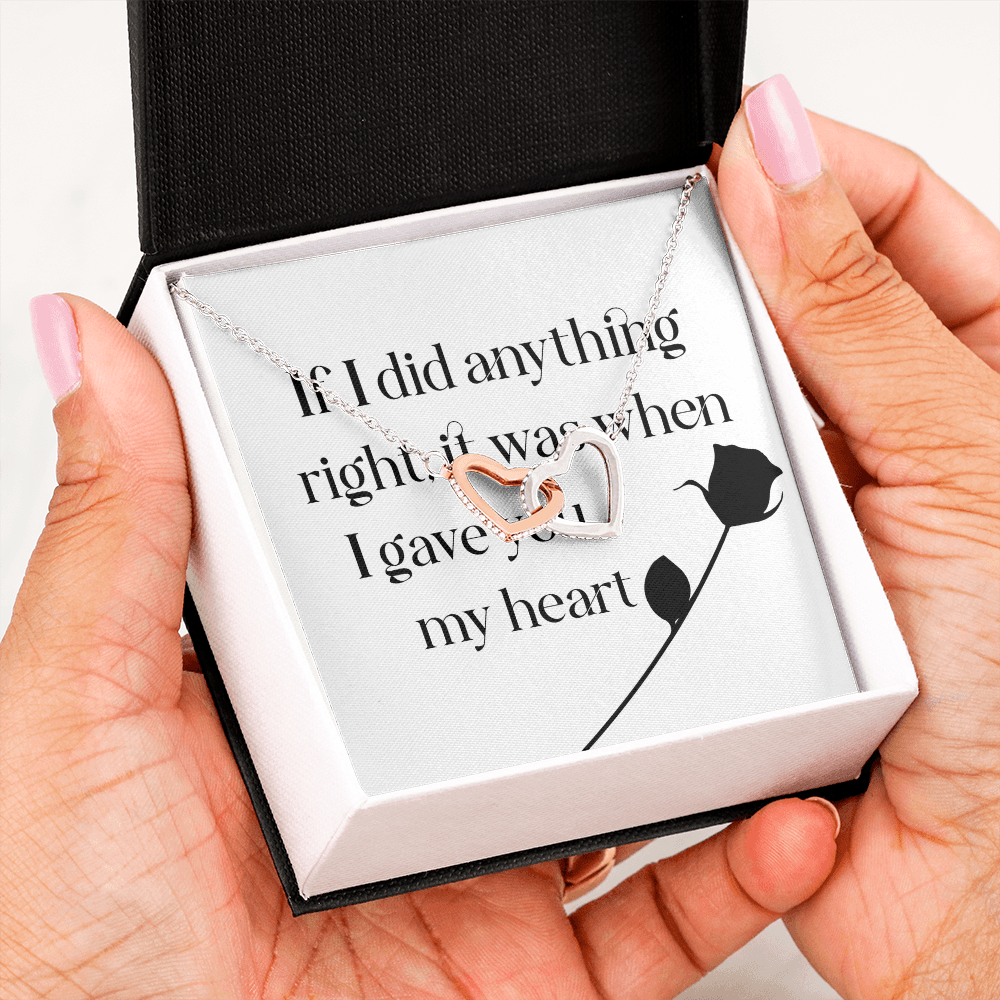 Interlocking Hearts Necklace: I Gave You My Heart