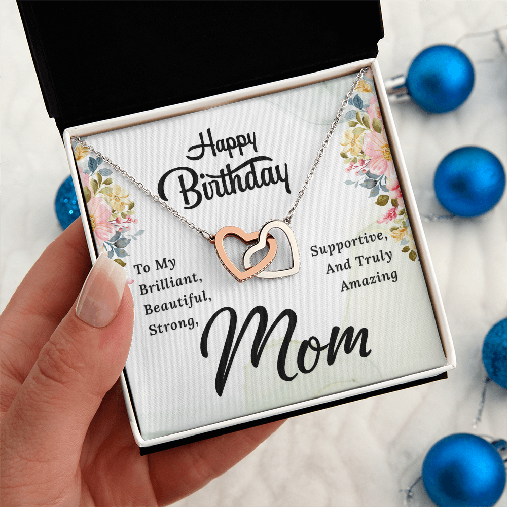 Interlocking Hearts Necklace :Happy Birthday Mom