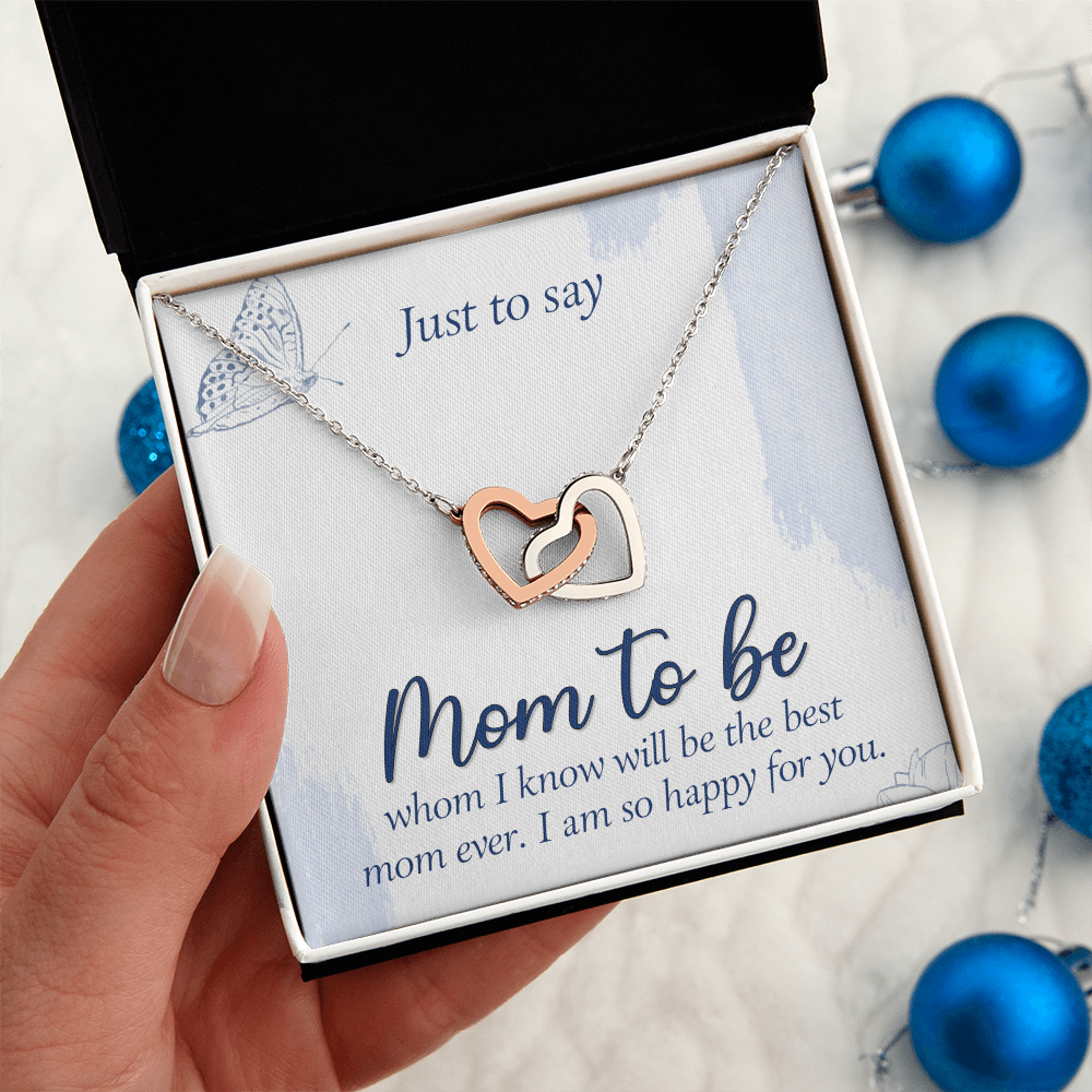 Interlocking Hearts Necklace : Mom To Be I Am So Happy For You