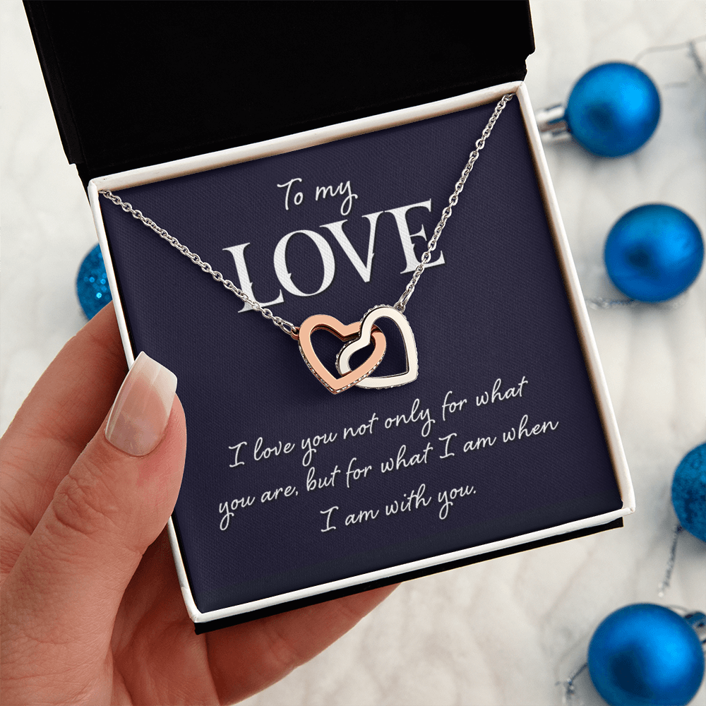 Interlocking Hearts Necklace: To MY Love I Am With You