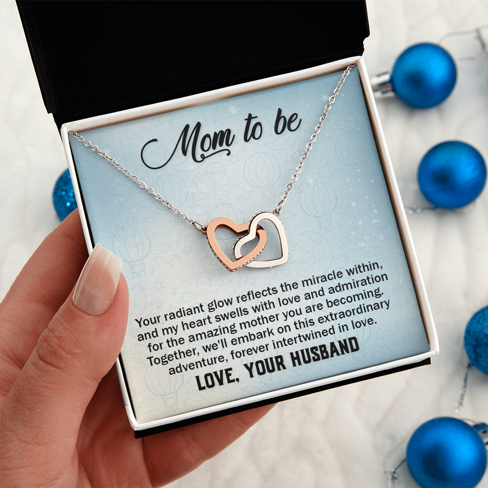 Interlocking Hearts Necklace : Mom To Be Love , Your Husband