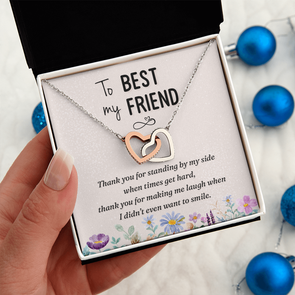 Interlocking Hearts Necklace : To My Best Friend Standing By My Side