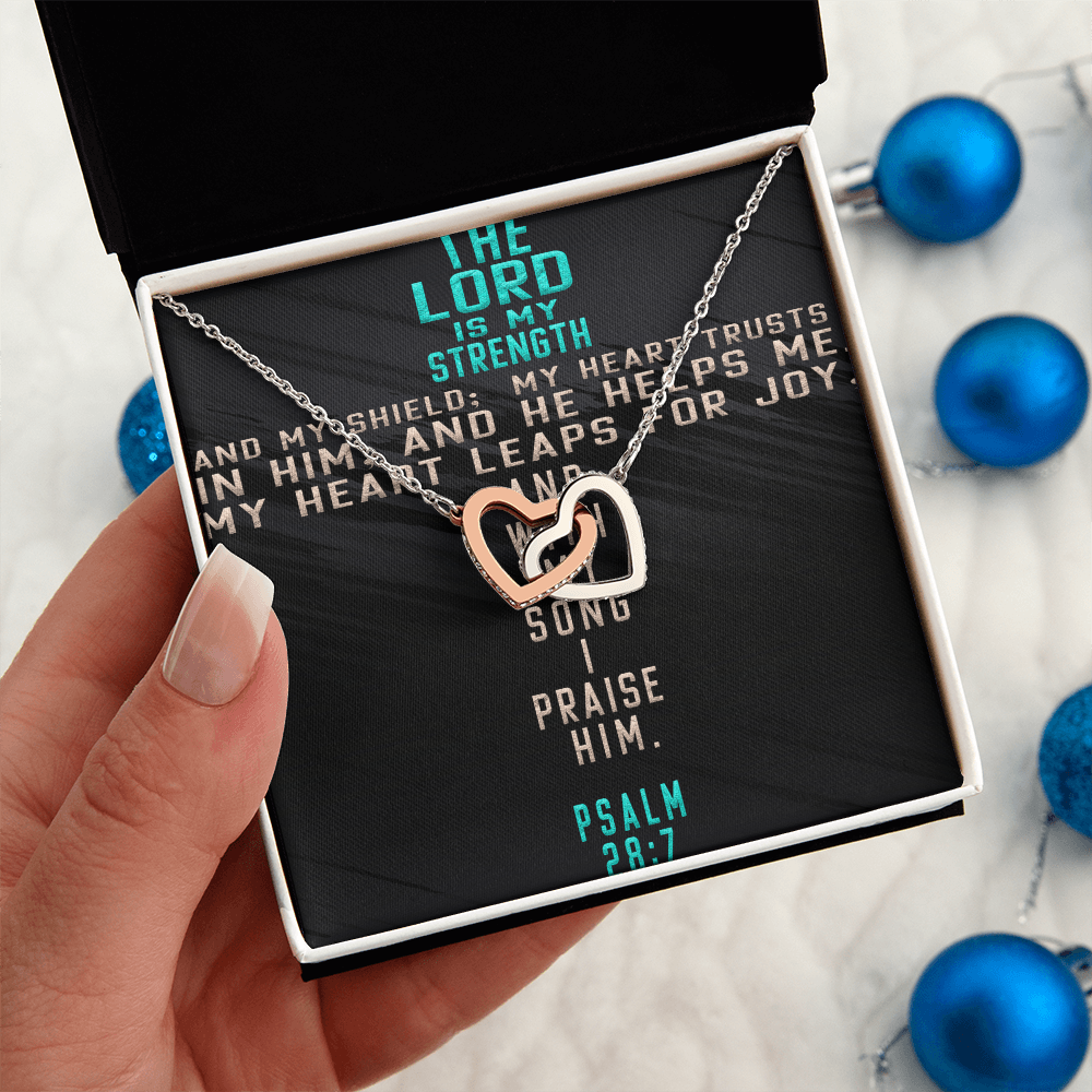 Interlocking Hearts Necklace : The Lord Is My Strength