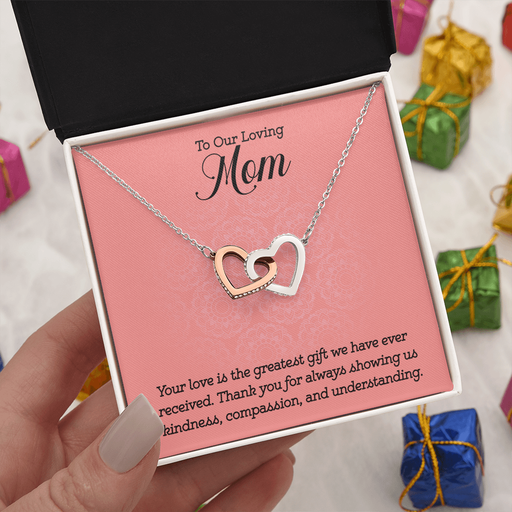 Interlocking Hearts Necklace : To Our Loving Mom