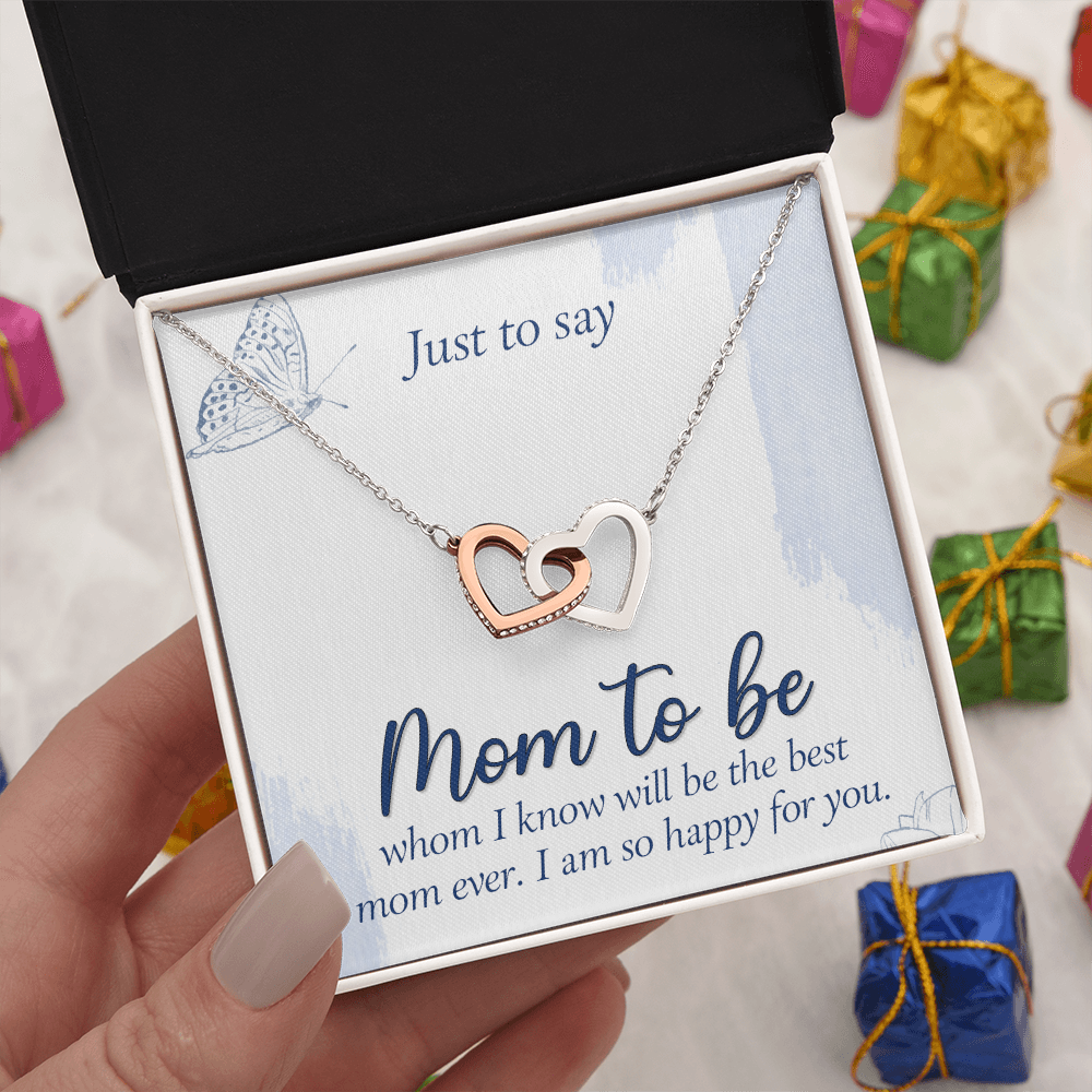 Interlocking Hearts Necklace : Mom To Be I Am So Happy For You