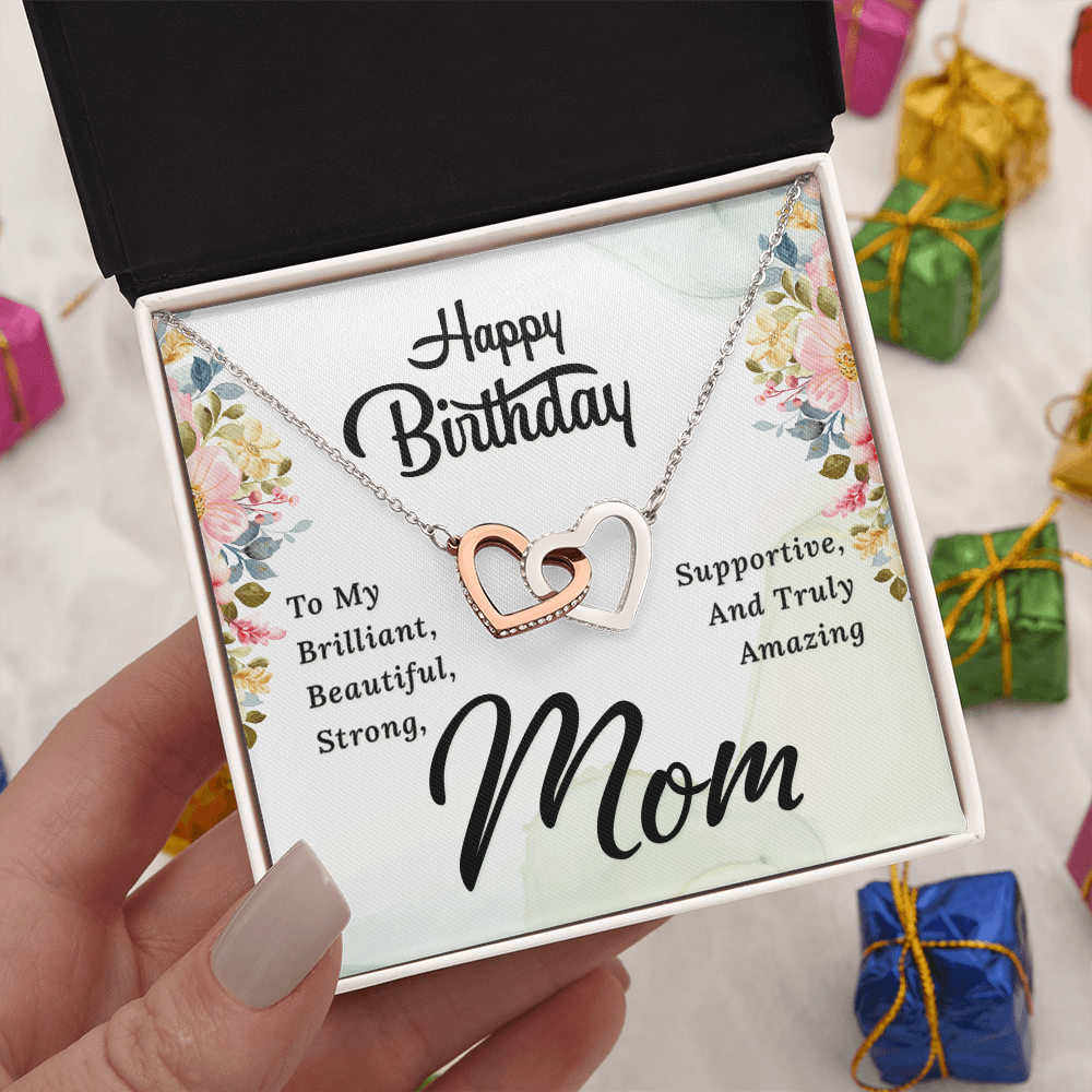 Interlocking Hearts Necklace :Happy Birthday Mom