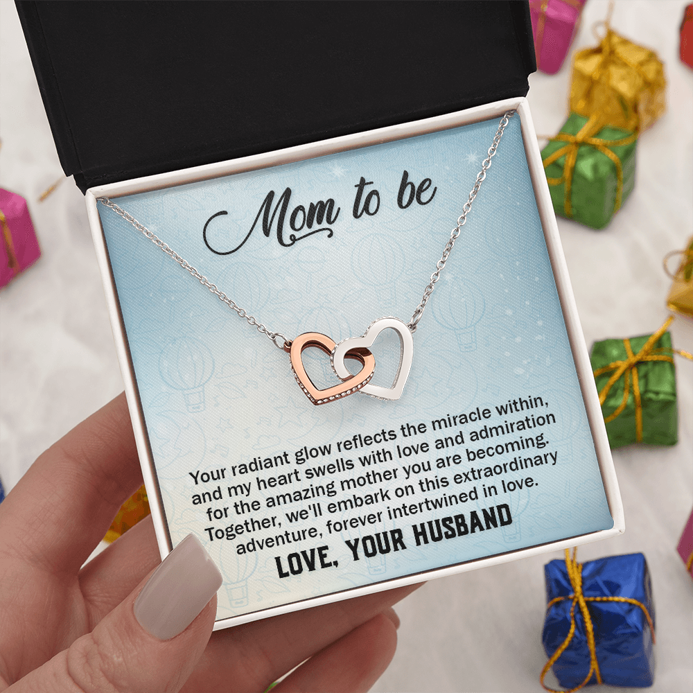 Interlocking Hearts Necklace : Mom To Be Love , Your Husband