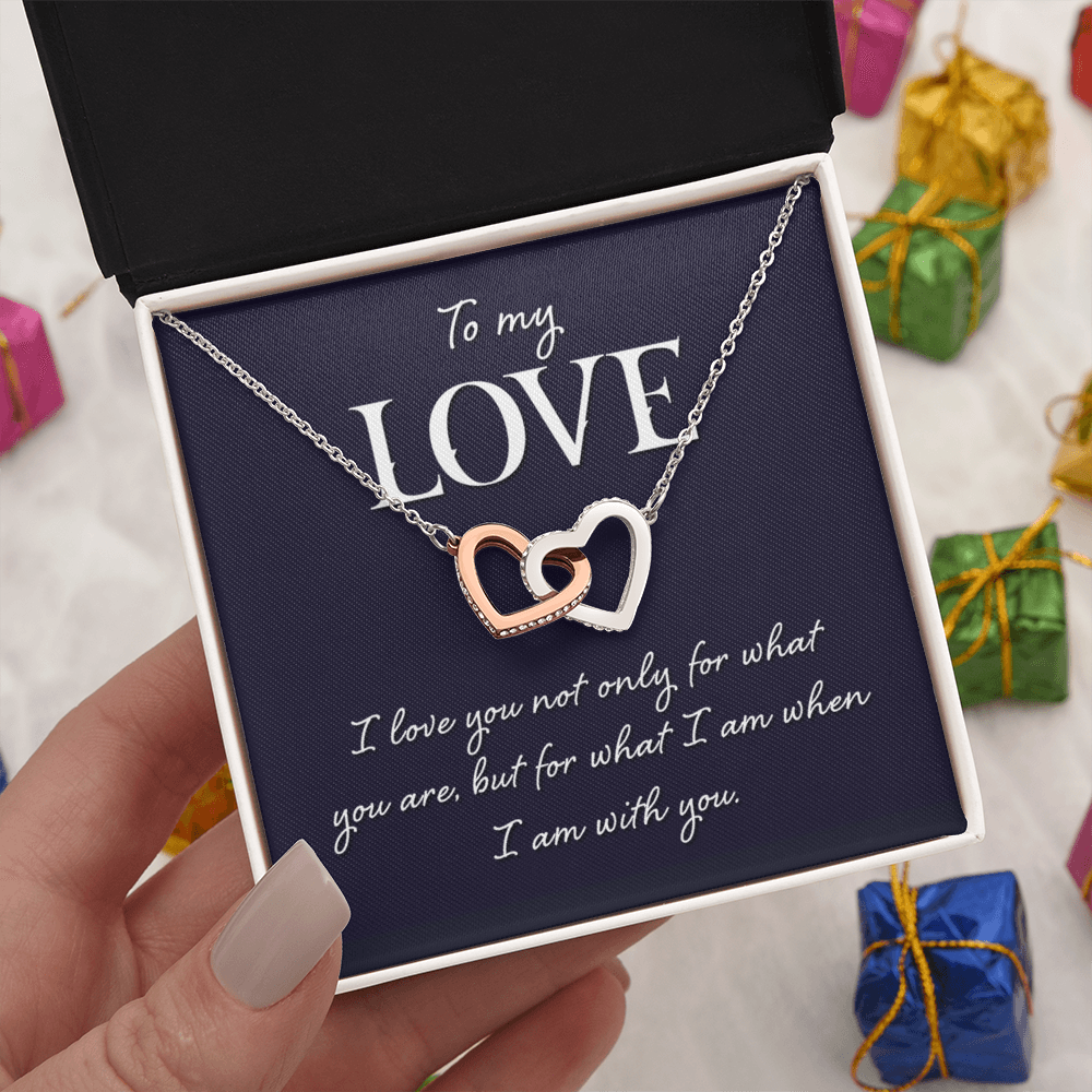 Interlocking Hearts Necklace: To MY Love I Am With You