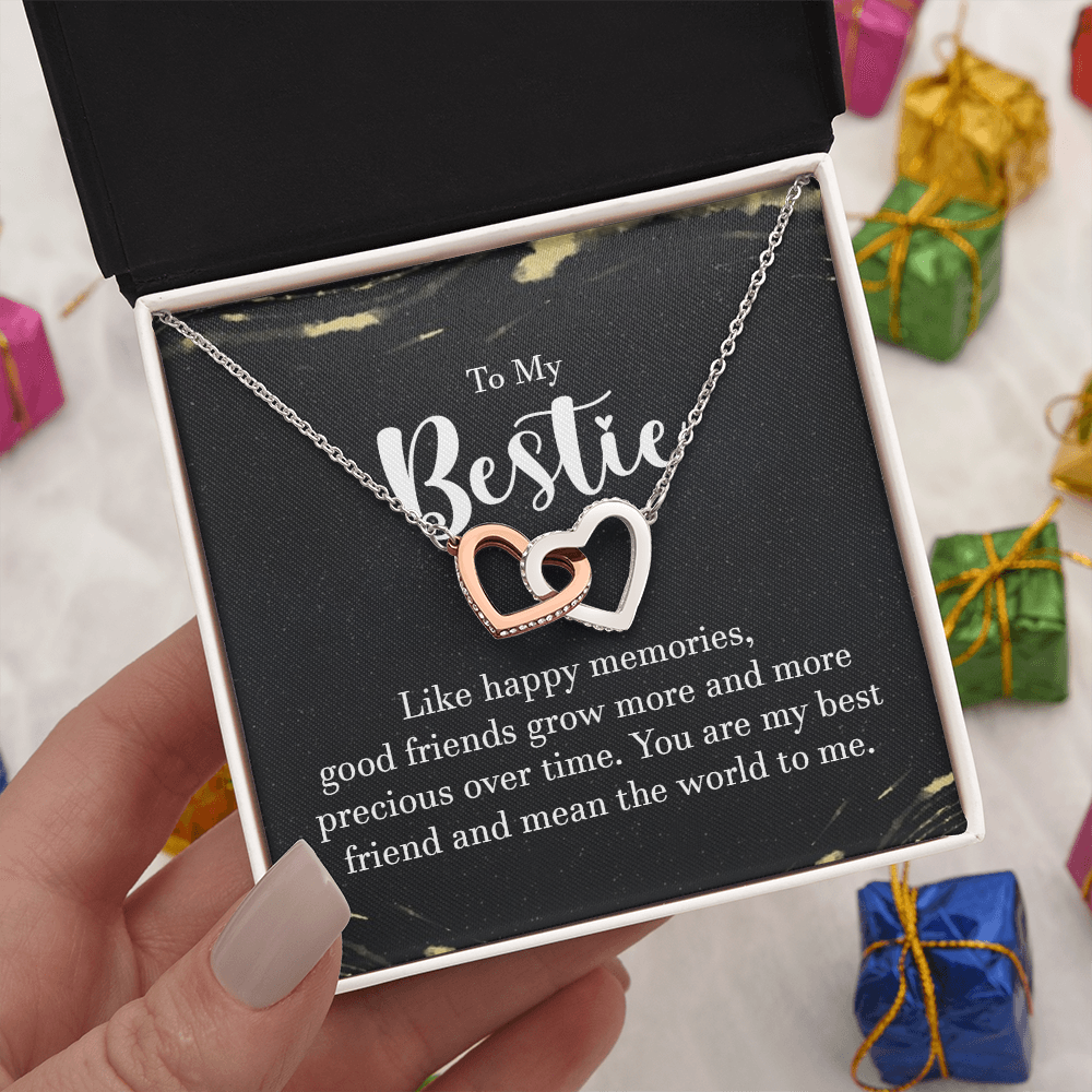 Interlocking Hearts Necklace : To My Bestie Like Happy Memories