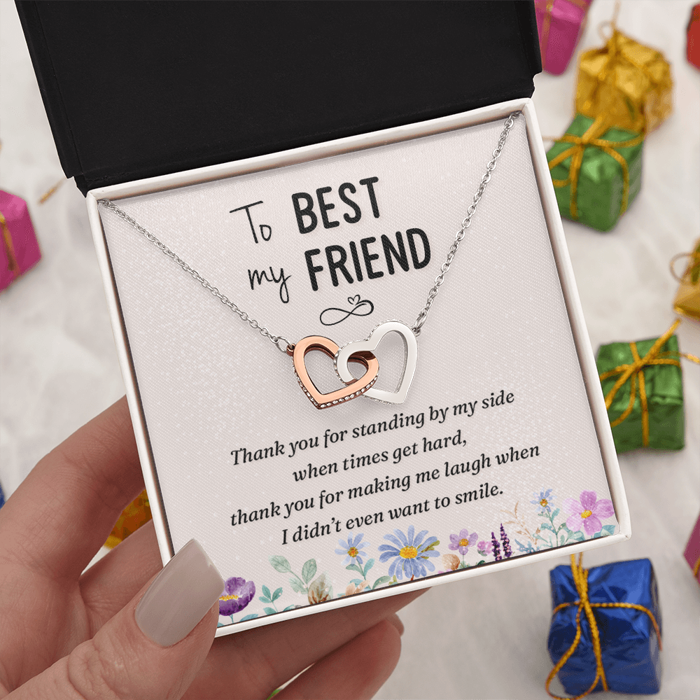 Interlocking Hearts Necklace : To My Best Friend Standing By My Side
