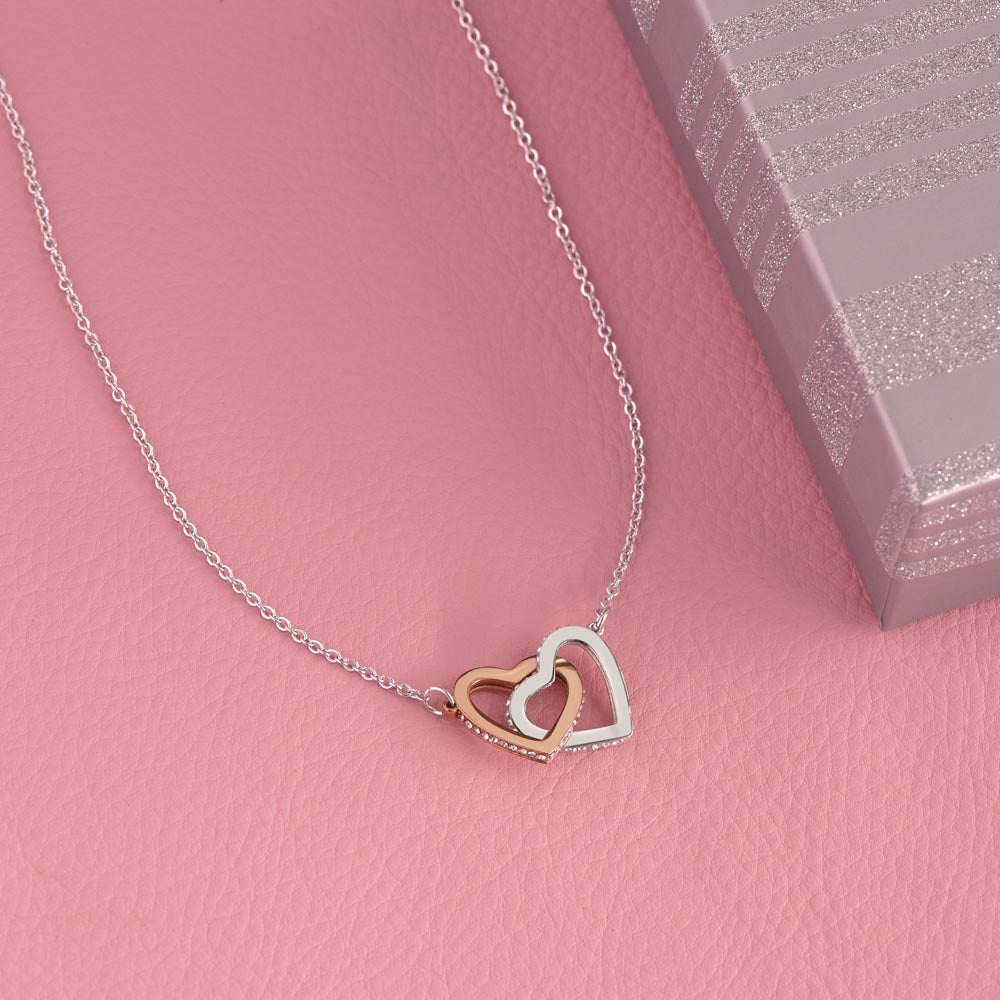 Interlocking Hearts Necklace :I Love You Grandma