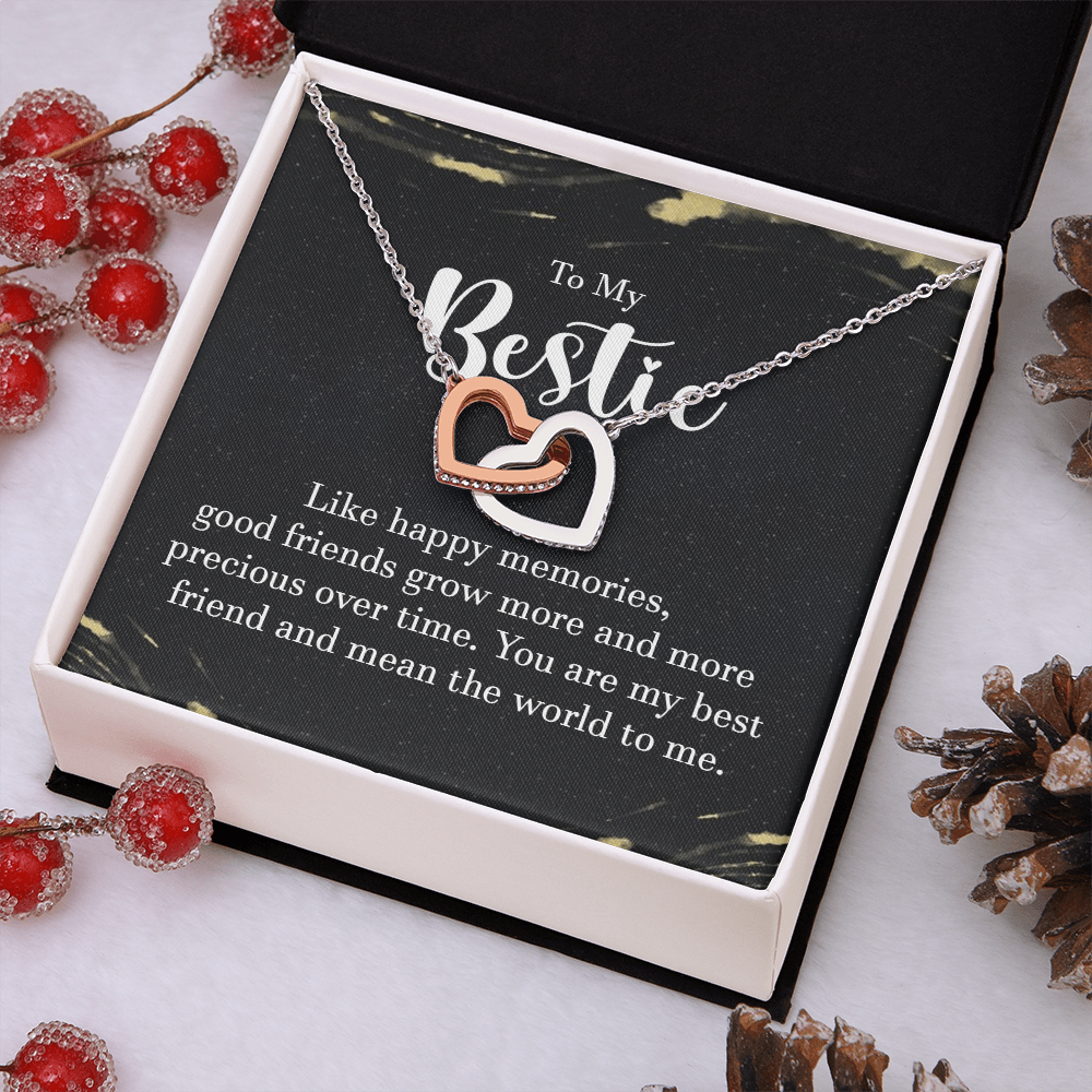 Interlocking Hearts Necklace : To My Bestie Like Happy Memories