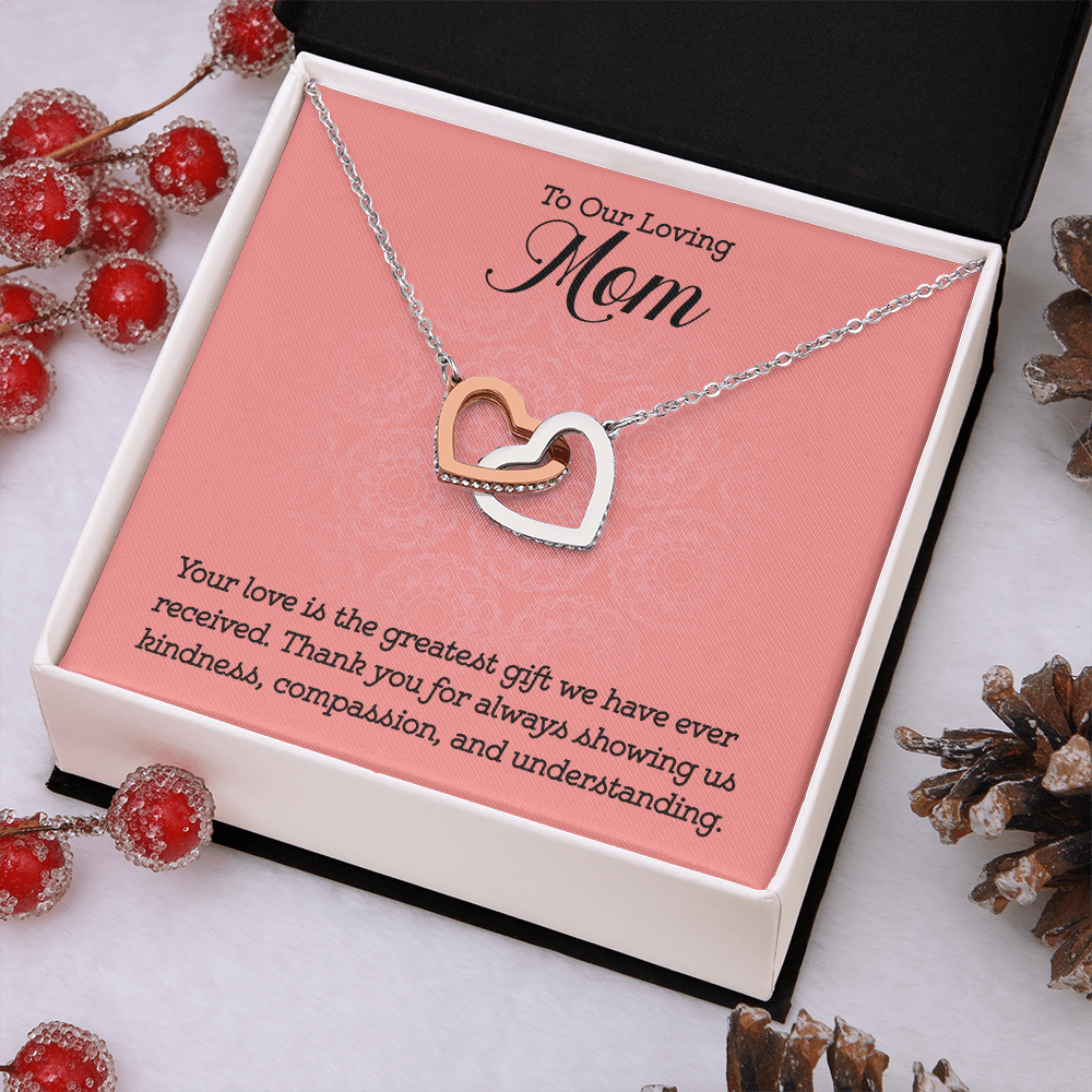 Interlocking Hearts Necklace : To Our Loving Mom
