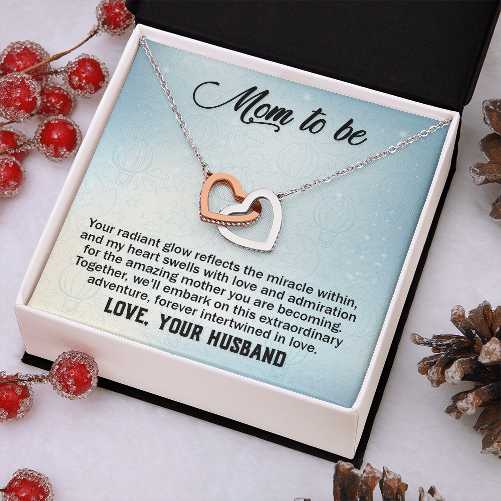 Interlocking Hearts Necklace : Mom To Be Love , Your Husband