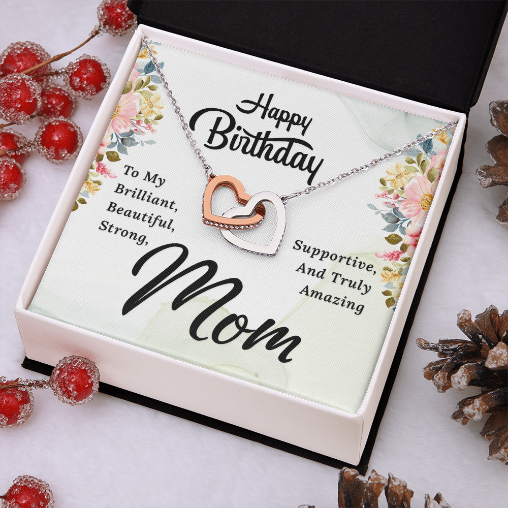 Interlocking Hearts Necklace :Happy Birthday Mom