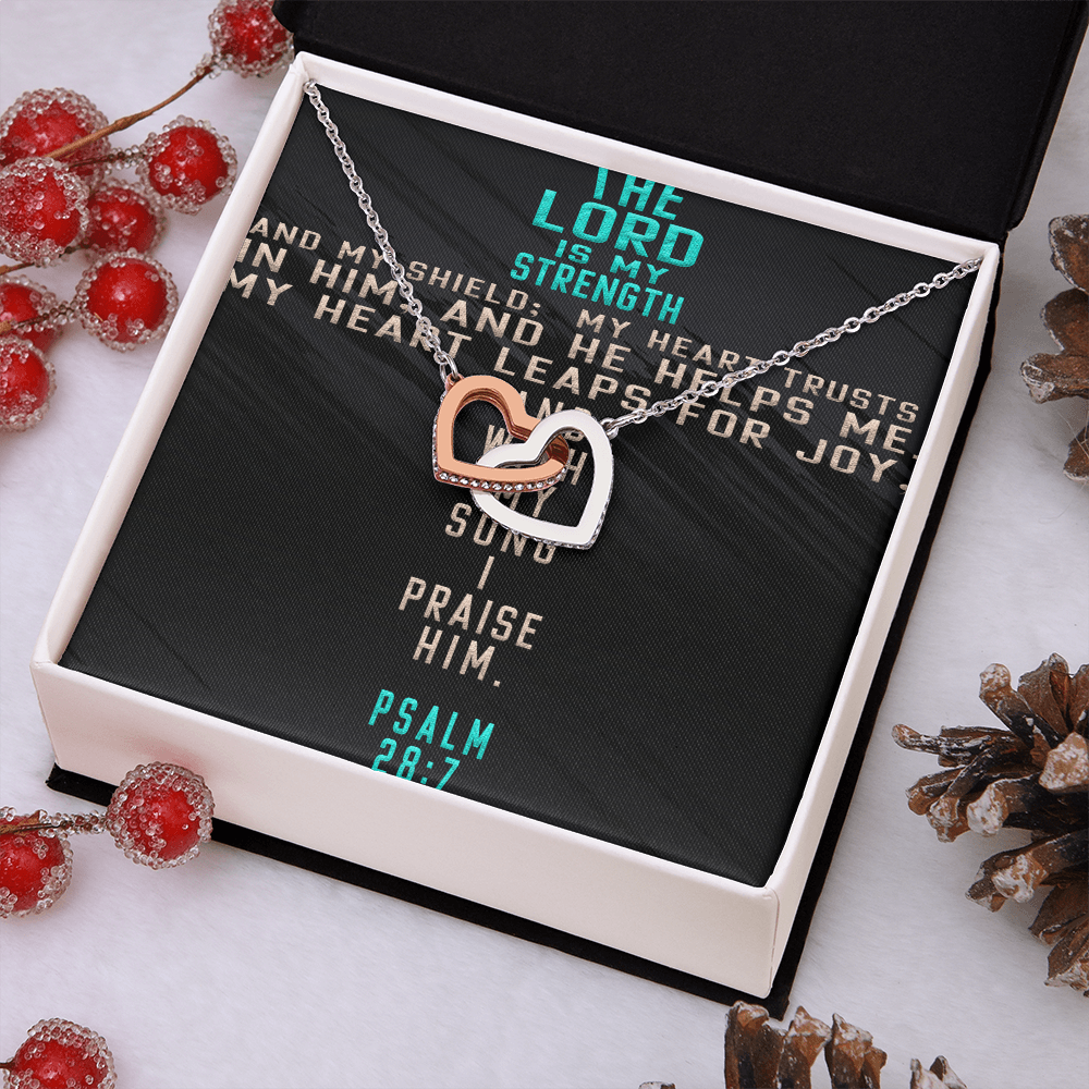 Interlocking Hearts Necklace : The Lord Is My Strength