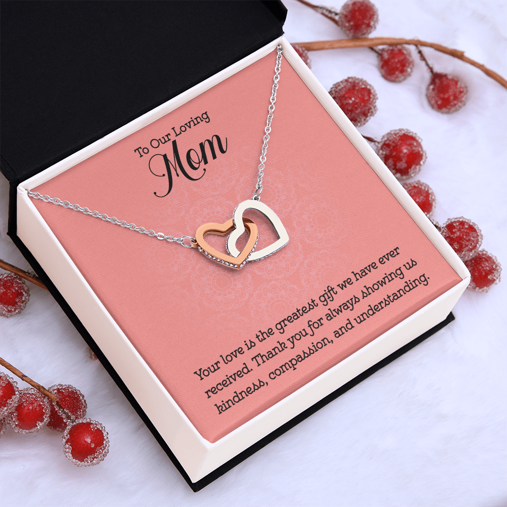 Interlocking Hearts Necklace : To Our Loving Mom