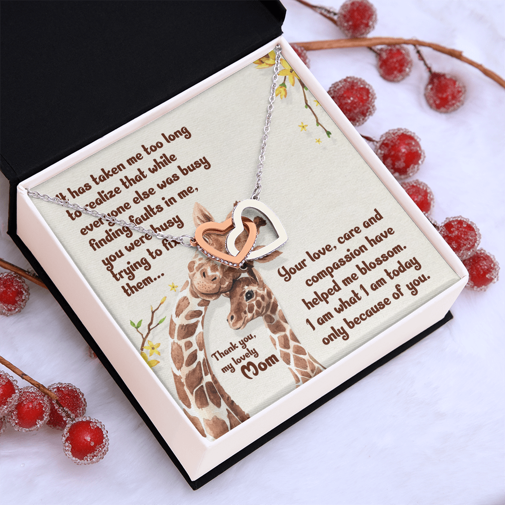 Interlocking Hearts Necklace : Thank You My Loving Mom